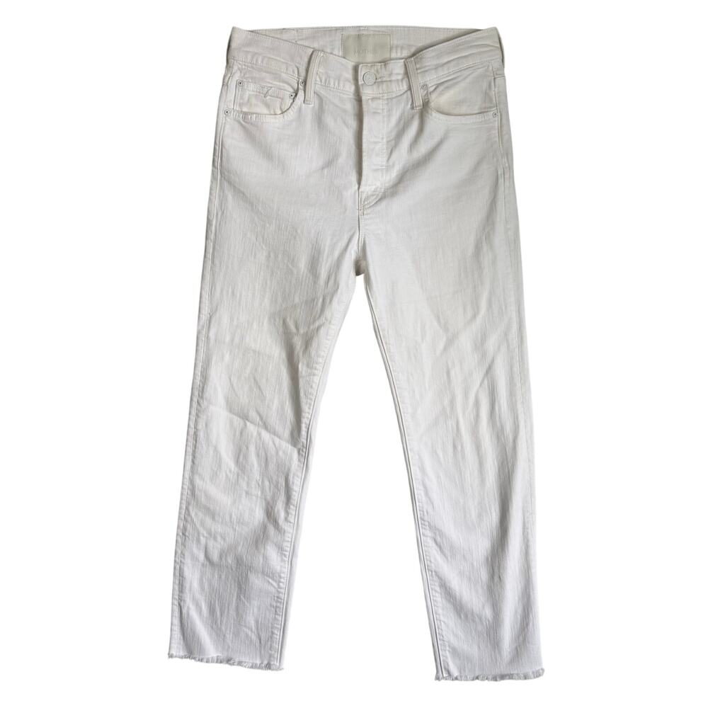 MOTHER Denim Jeans Superior Scrapper Cuff Straight Fray Leg Minimalist Pants 25